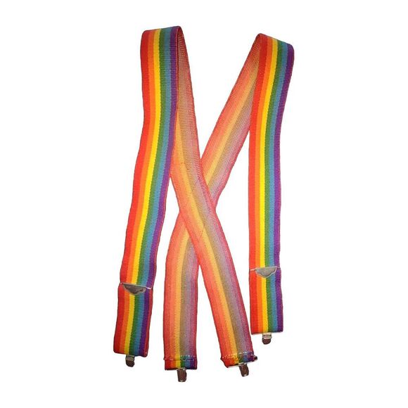 Vintage HONCHO Rainbow Suspenders MORK & MINDY Suspenders Adult - Picture 4 of 4